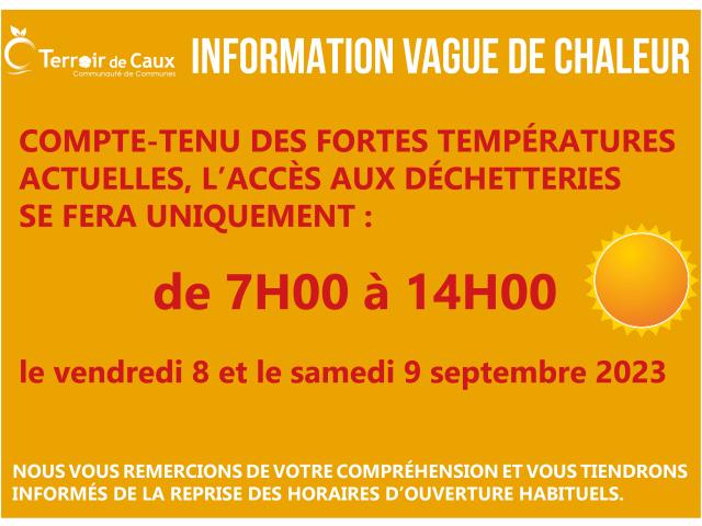 Consigne Canicule Dechetterie