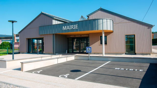 France, region normandie, seine maritime, terroir de caux, belleville en caux, nouvelle mairie,